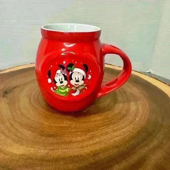Disney Other - Disney Mickey and Minnie Mouse Red 2018 Christmas coffee tea cocoa mug cup